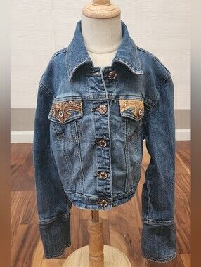 Vintage H&G Girls Western Embellished Denim Jacket Size S